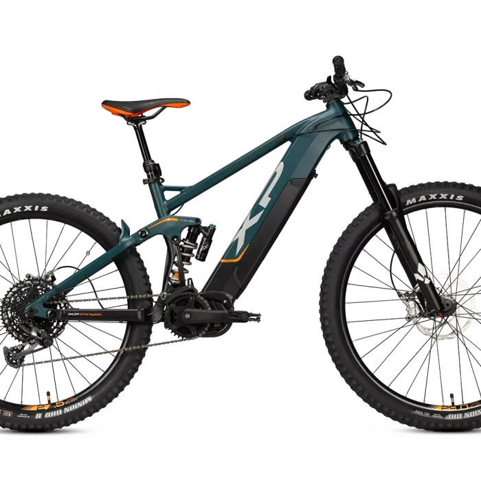 XP X-FLOW RACE 2 MTB E-Bike vista laterale completa con assetto mullet